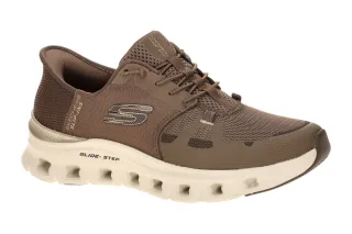Skechers GLIDE STEP 150438 CHOC braun - sportliche Slipper f?r Damen