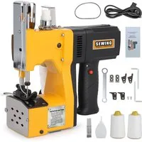 XERSEK Nähmaschine 210W Tragbar Sacknähmaschine 220V Elektrische Beutelverschließmaschine, für Säcke Taschen Stoff Reis Papier Plastiktüten