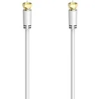 Hama SAT-Anschlusskabel,F-Stecker -F-Stecker,1,5 - 5m vergoldet 100 dB,Weiß SAT-Kabel, (500 cm)