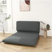 HOMCOM Sitzkissen Schlafsessel klappbar Schlafsofa mit Bettfunktion, für Schlafzimmer, Wohnzimmer, Dunkelgrau
