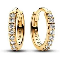 Pandora Paar Creolen 263015C01 Ohrringe Creolen Damen Funkelnde Huggie Zirkonia Vergoldet