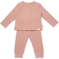 biorganic Langarmshirt & Hose Baby Waffle Smile für Jungen und Mädchen Unisex Langarm (2-tlg., Shirt & Hose) Waffelmuster, Bio-Baumwolle Größe 68-86
