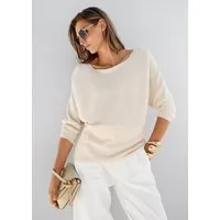 MADELEINE Strickpullover Rundhals-Pullover mit Fledermausärmeln