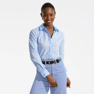 Lange leichte Flanellbluse, Damen,  Blau, by Lands' End