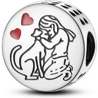 PANDACHARMS Bead Mein Hund und ich Charm für Charm Armband, 925er Sterling Silber