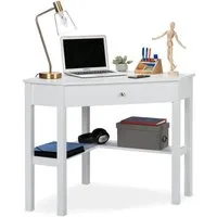 relaxdays Eckschreibtisch Weißer Eckschreibtisch