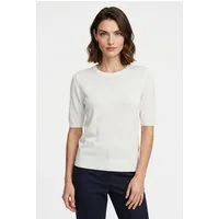 BOSS ORANGE Kurzarmpullover Fiaffu Premium Damenmode mit Lochmuster, Kaschmir-Anteil