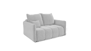 Sofa Designersofa 2-Sitzer MORGANO Stoff Abriamo Hellgrau