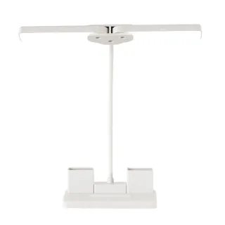 Elfeland Multifunctional Dual-Head LED Desk Lamp 3 Color Temperatures Adjustable Type-C Reading Light with Pen Holder