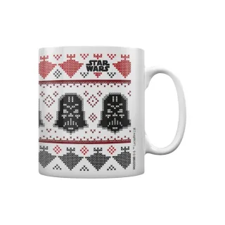 Star Wars - Kaffeebecher, weihnachtliches Design (Weiß/Schwarz/Rot)