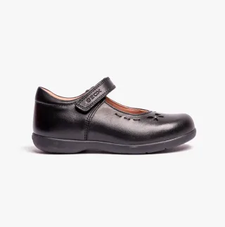 NAIMARA G A Mädchen Lederschuhe mit Klettverschluss Schwarz