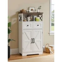 FiveWillowise Sideboard mit 2 Schubladen und Offenem Regal, Aufbewahrungsschrank (1 St), Küchenschrank Anrichte Kaffeebar, 57,5x29x108cm