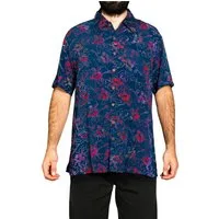 PANASIAM Hawaiihemd Kurzarmhemd mit Kragen Wachsbatik Herren Hemd in lebendigen Mustern und leuchtenden Farben langlebiges Sommerhemd Freizeithemd