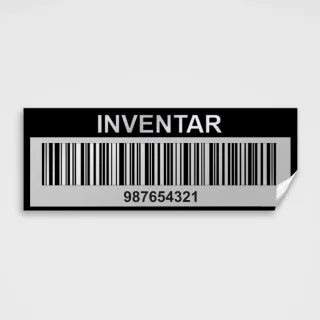 Etiketten für Inventarnummerierung silber