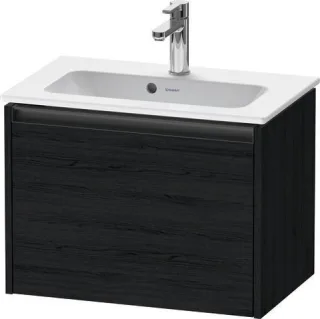 Duravit Ketho.2 Waschtischunterbau wandhängend Eiche Schwarz Matt 610x390x440 mm - K25055016160000 K25055016160000