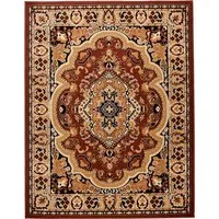 Mazovia Orientteppich Orientalisch Vintage Teppich Kurzflor Wohnzimmerteppich Braun, 60 x 100 cm, Fußbodenheizung
