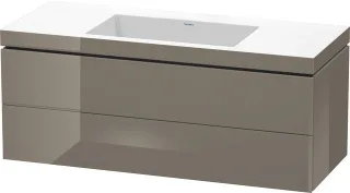 Duravit L-Cube c-bonded Set wandhängend Flanell Grau Hochglanz 1200x480x500 mm - LC6929N8989 LC6929N8989