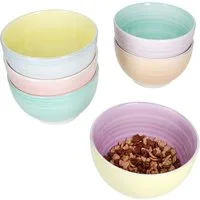 MamboCat Müslischale Pastello 6er Set Müsli-Schale Ø14cm 500ml bunte Pastell-Schüssel