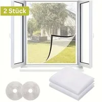 LIVINO Fliegengitter-Gewebe 2er Fliegengitter Fenster 130x150cm Weiß zuschneidbar ohne Bohren, (Mehrteiliges Fenster Netz Set, 2 Stück Fliegengitter Set), Selbstklebend, transparent, zuschneidbar, luftdurchlässig
