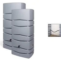 Kreher Regentonne 2 x 'Aqua Tower' 650 Liter mit Hahn in Grau/Anthrazit (Farbe wählbar), 650 l