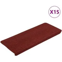 vidaXL Stufenmatte Stufenmatten Selbstklebend 15 Stk. 65x24,5x3,5 cm Rot, Rechteckig, Höhe: 3.5 mm