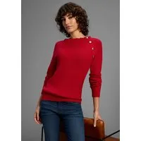 Laura Scott Strickpullover kuscheliger Winterstrick mit Kragen und Knöpfen