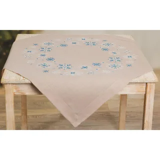 Stickmitteldecke "Schneekristalle"