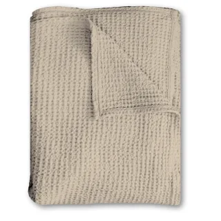 Baumwoll Waffelpiqué Decke beige 150 x 200 cm