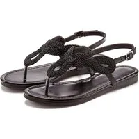 LASCANA Sommerschuh, offener Schuh, Zehentrenner Sandale, Pantolette im Metallic-Look VEGAN