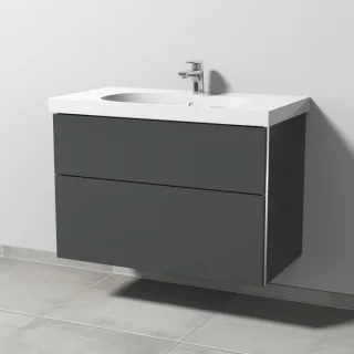 Sanipa 3way Waschtischunterbau zu Geberit Acanto Waschtisch mit 2 Auszügen, Anthrazit-Matt BR41822