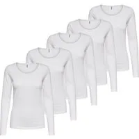 ONLY Langarmshirt Langarmshirt Damen Shirt Schwarz Weiß Longsleeve 1er - 5er Pack