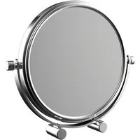 Calmwaters Kosmetikspiegel Reisespiegel, Chrom, 5/1-fach Vergrößerung, rund, Ø126 mm, zweiseitige Spiegelfläche