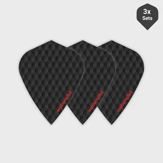 Kite Dart Flights Carbon (3 Sets) - Schwarz