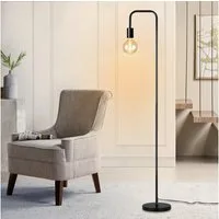 Nettlife Stehlampe Stehlampe Schwarz mit Fußschalter 1xE27, LED wechselbar, Schlafzimmer Büro
