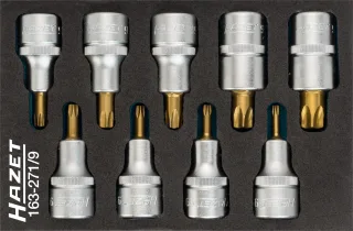 HAZET Schraubendreher-Steckschlüsseleinsatz Satz TORX® Einlage 9-teilig - 163-271/9