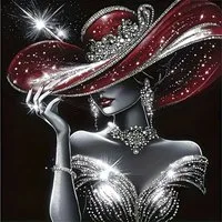 Venicce Love Kreativset Diamond Painting Bilder, 5D Diamant Painting Malerei Set, Frau mit Hut, (1-tlg)