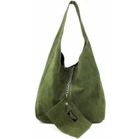 ITALYSHOP24 Schultertasche Made in Italy Damen Leder Wildleder Tasche Umhängetasche Beuteltasche, Premium Business Echtleder Shopper Bag leicht groß klassisch geräumig