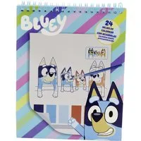 Bluey Malbuch Set Aquarell 24 Vorlagen 6 Wasserfarben und Pinsel Ausmalbuch Kinder