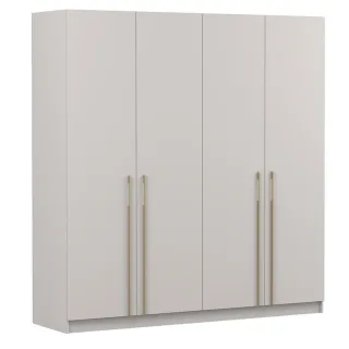 imoebel24 Drehtürenschrank, Kaschmir, Holzwerkstoff, 4 Fächer, 200x210x55 cm, Schlafzimmer, Kleiderschränke, Drehtürenschränke