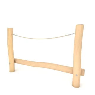 Spielplatz Balancierbalken PRO Linavo - 2,50 m Robinienholz mit Herkulesseil - Witterungsbeständiger Bewegungsparcours für Kitas und Parks - Wickey