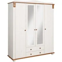 OTTO home Kleiderschrank Adele (Breite x Höhe x Tiefe ca: 169 cm x 191 cm x 53,5 cm) Massive Kiefer,Spiegel, Landhausstil