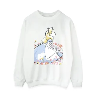 Disney - "Alice In Wonderland Sketch Flowers" Sweatshirt für Damen (Weiß)