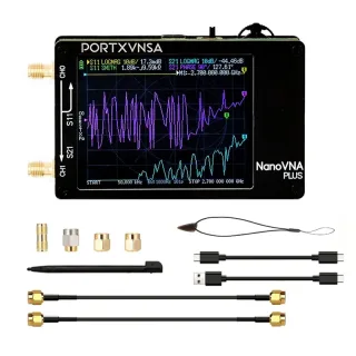 PORTXVNSA NanoVNA Plus 50KHz-2.7GHz Vector Network Analyzer 80dB Dynamic Range Touch Screen Antenna Testing VNA SWR MF H