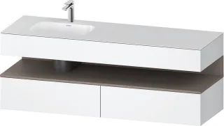 Duravit Qatego Einbauwaschtisch mit Konsolenwaschtischunterbau Weiß Matt 1600x500x600 mm - QA4795043 QA4795043180010