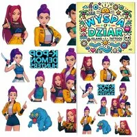 Festivalartikel Kindertattoo K-POP Kinder Tattoos Dämonenjägerin HUNTRIX abwaschbar Set, 1-tlg.