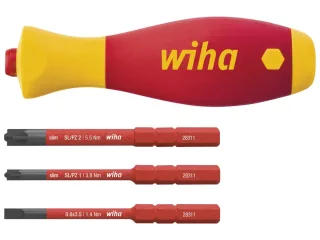 WIHA Schraubendreher mit Bithalter Set, 43449, SoftFinish slimVario electric, 4-tlg.