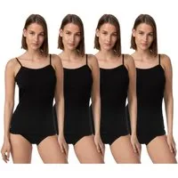 TEXEMP Spaghettitop 4er Pack Damen Unterhemd Spaghettiträger Trägertop Tank Baumwolle Top (4-tlg)
