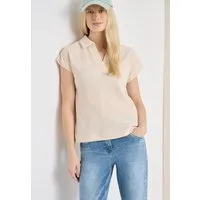 CECIL T-Shirt Sommershirt mit Struktur im Two-Tone-Look und mit Polokragen