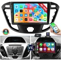 ESSGOO 64G DAB+ Android 15 Carplay Für Ford Transit Custom 2013-2021 GPS WIFI Autoradio (RDS, 4+64GB(optional), Digitalradio (DAB), FM, AM, Carplay Android Auto Bluetooth EQ USB GPS Navi WIFI Touchscreen)