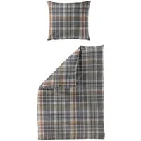 BIERBAUM Bettwäsche Bettwäsche Bierbaum Seersucker 4149-10 Kariert grau braun 135x200, Seersucker, 2 teilig